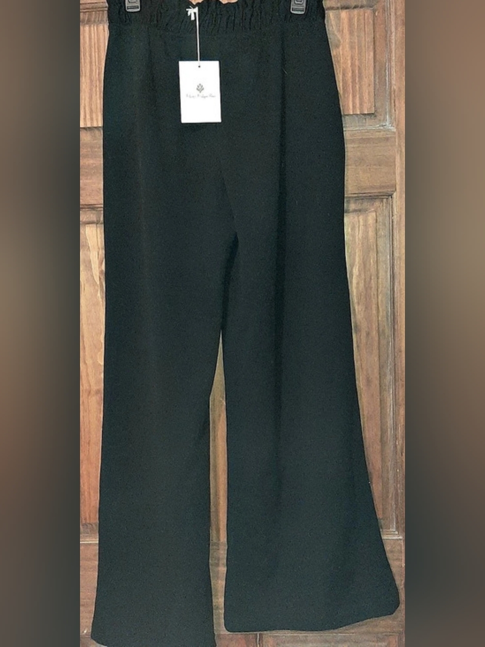 Les Amis Wide Leg Elastic Waistband Pants/Trousers in Black Size XL NWT